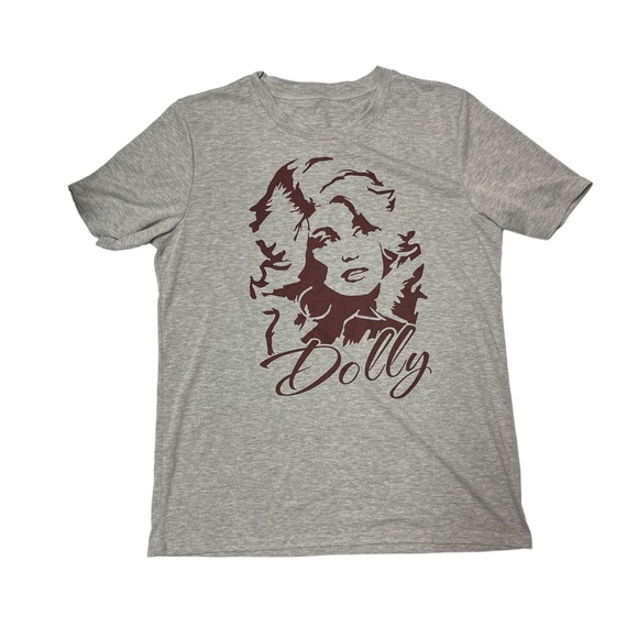 greflying clothing Tops - NWOT Heather gray Dolly Parton graphic t-shirt. Size: Large